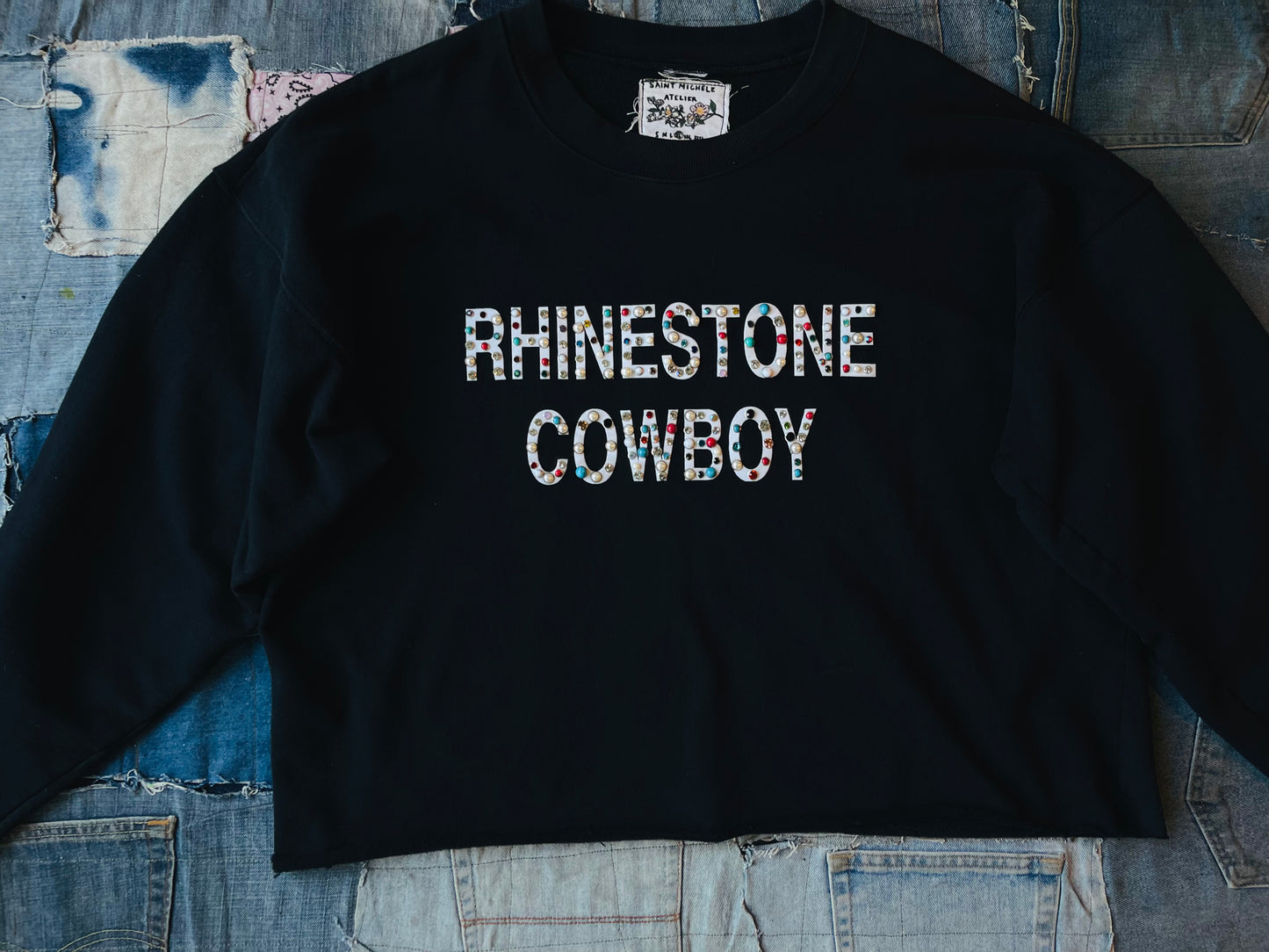 RHINESTONE COWBOY CREWNECK | 001