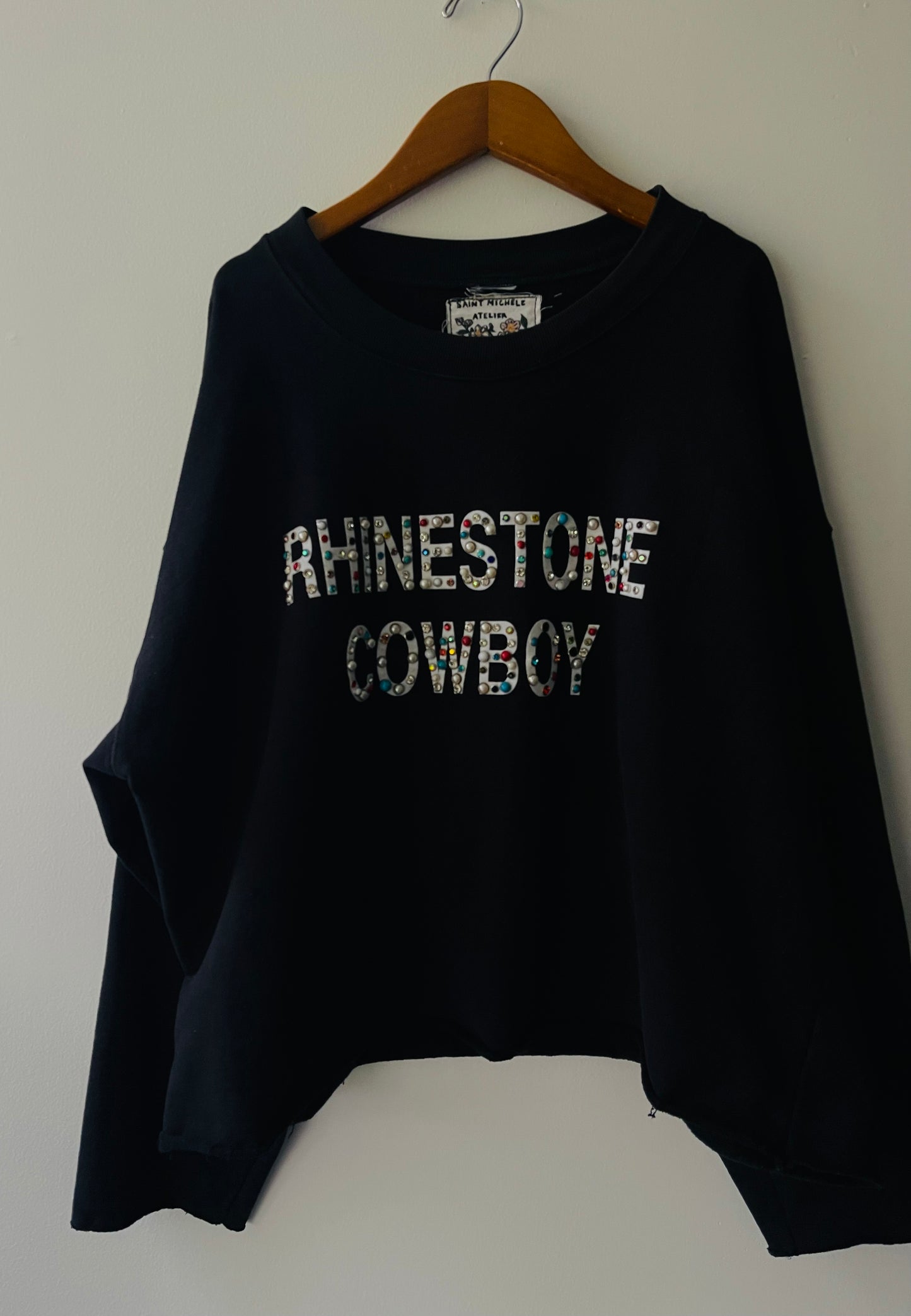RHINESTONE COWBOY CREWNECK | 001