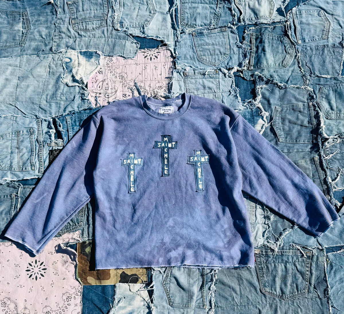 HOLY GHO$T CREWNECK | DENIM INDIGO