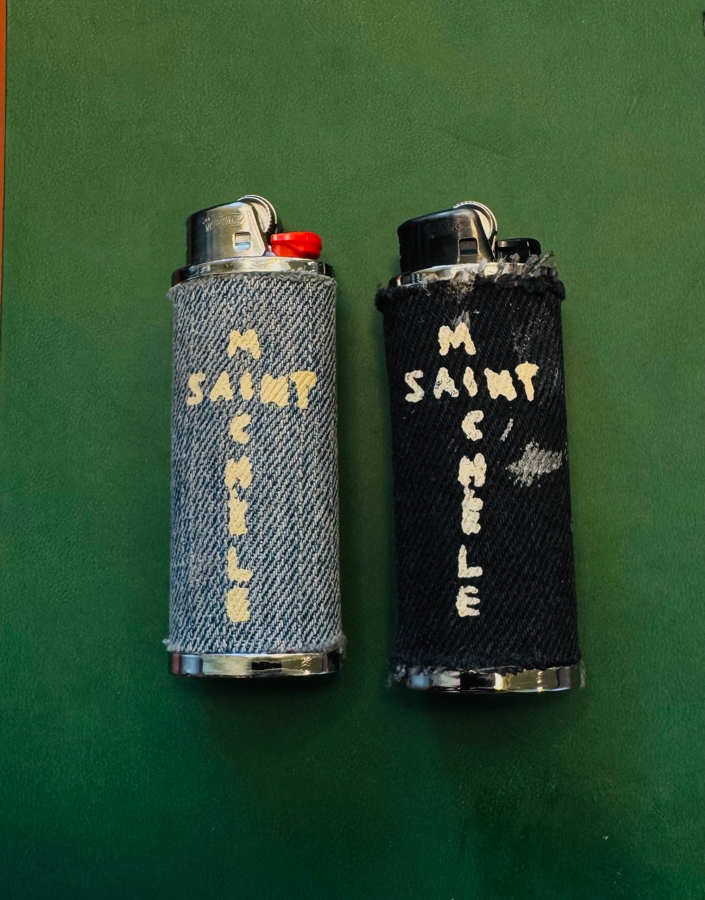 SAINT MICHÈLE CROSS LOGO LIGHTER | BLACK DENIM