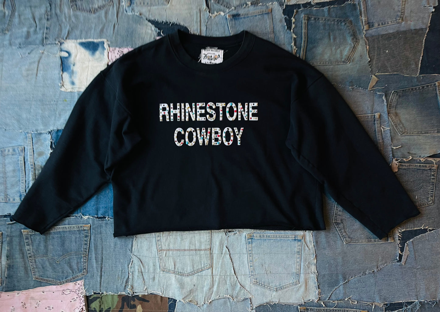 RHINESTONE COWBOY CREWNECK | 001