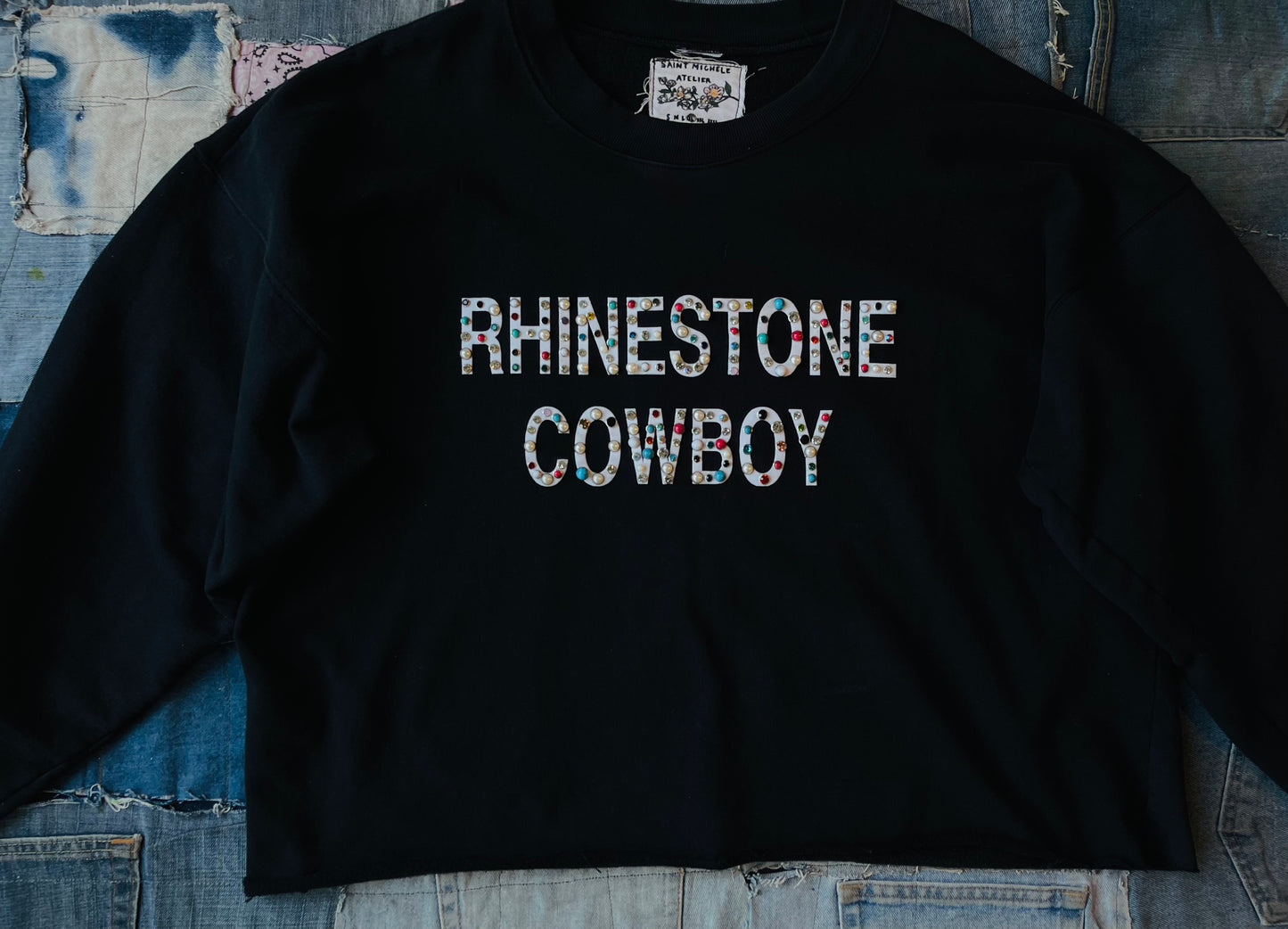 RHINESTONE COWBOY CREWNECK | 001