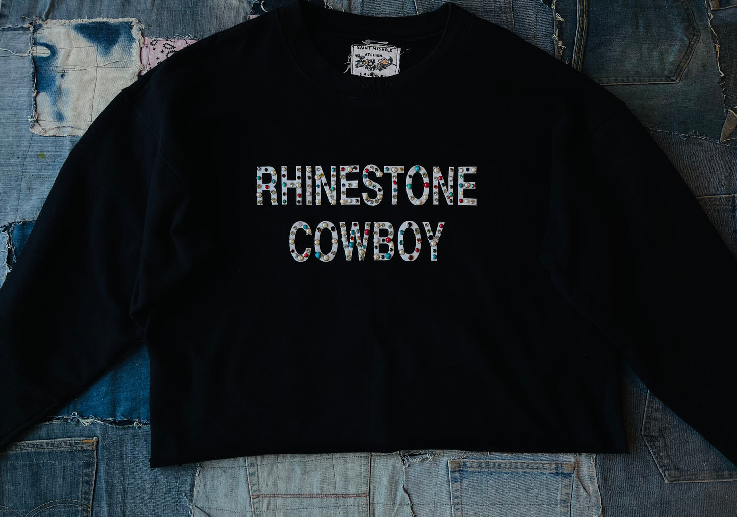 RHINESTONE COWBOY CREWNECK | 001