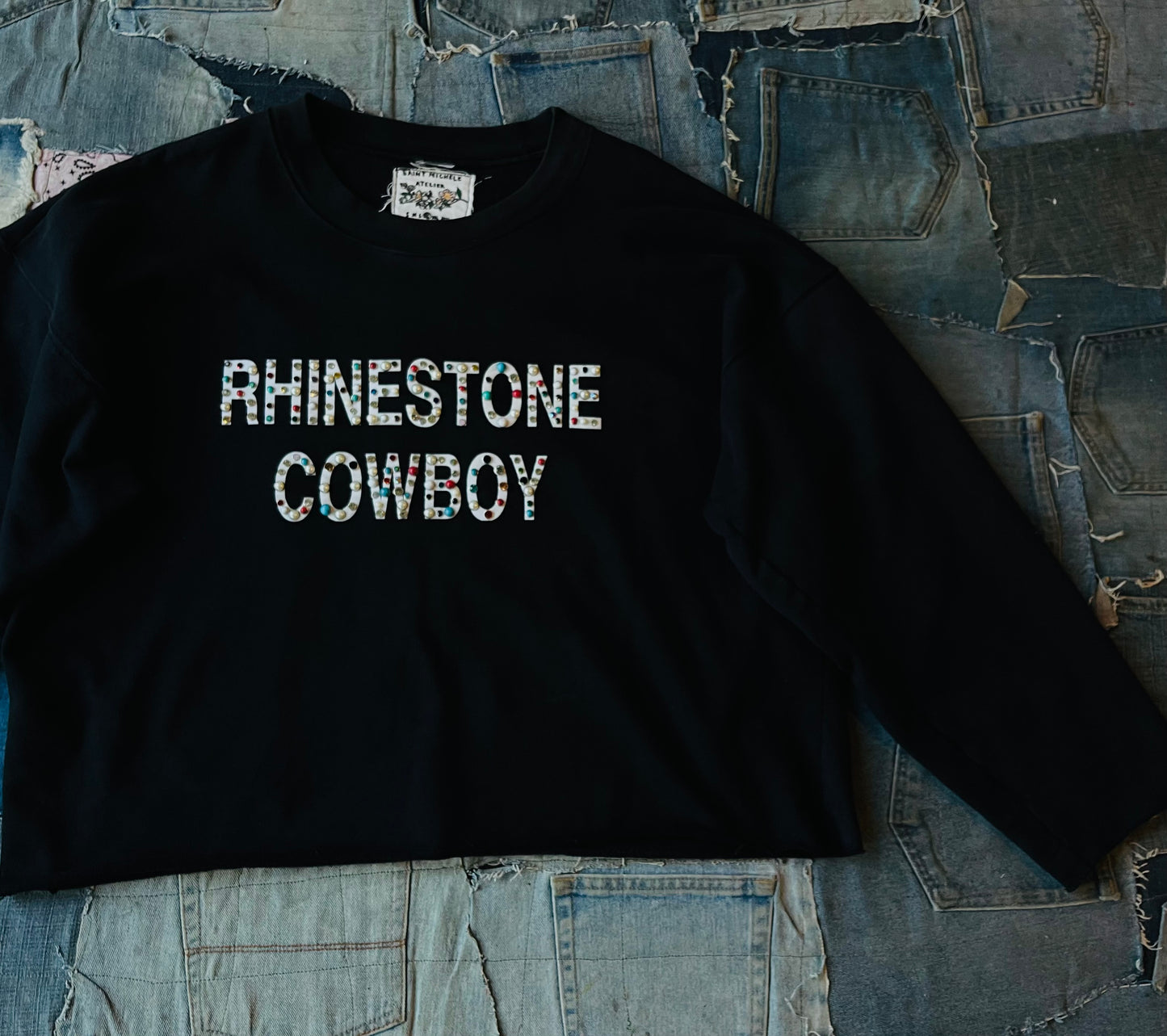 RHINESTONE COWBOY CREWNECK | 001
