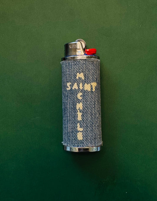 SAINT MICHÈLE CROSS LOGO LIGHTER  | BLUE DENIM