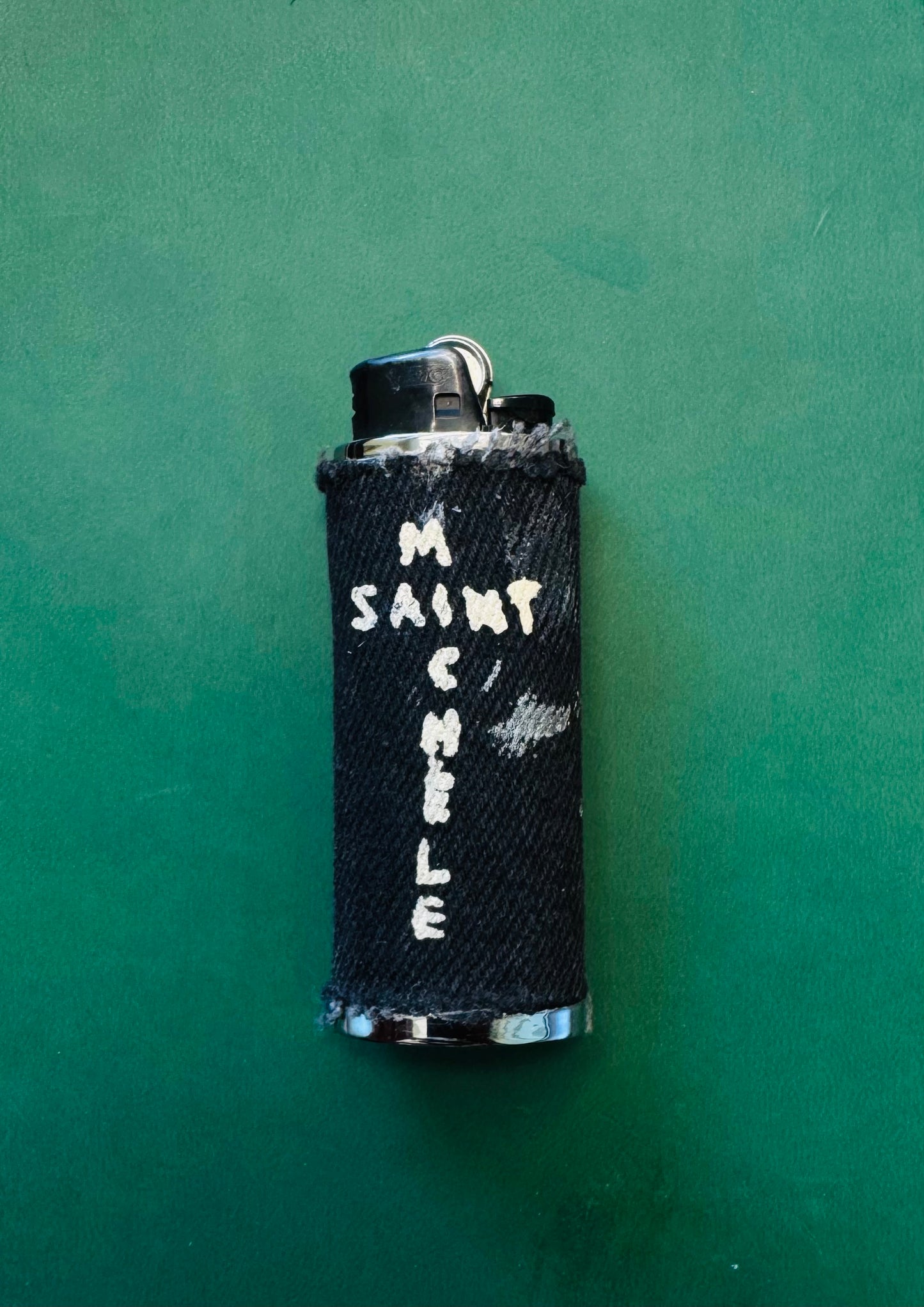 SAINT MICHÈLE CROSS LOGO LIGHTER  | BLACK DENIM