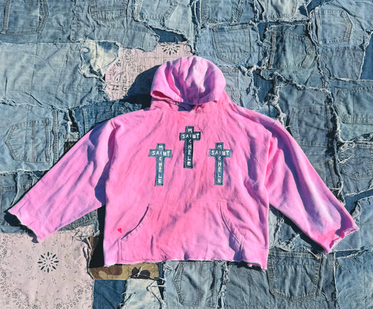 HOLY GHO$T HOODIE | PASTEL PINK