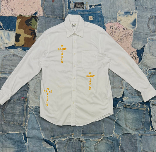 $AINT OF ALL $AINT$ REWORKED WHITE BUTTON DOWN | SUNFLOWER