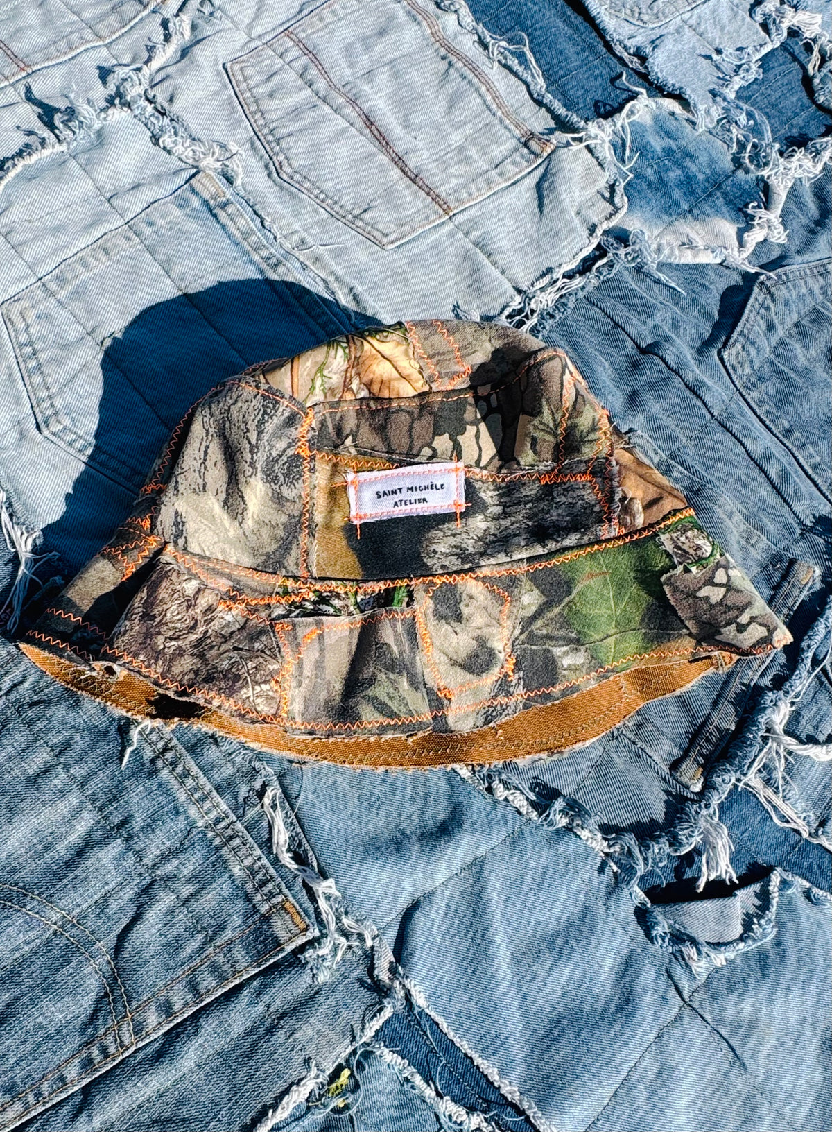 REWORKED PATCHWORK BUCKET HAT | CAMO