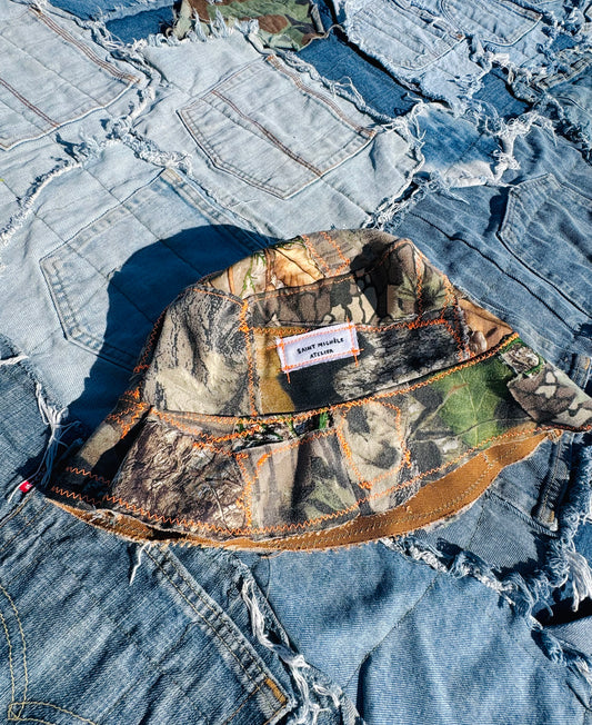REWORKED PATCHWORK BUCKET HAT | CAMO