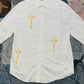 $AINT OF ALL $AINT$ REWORKED WHITE BUTTON DOWN | SUNFLOWER