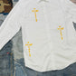 $AINT OF ALL $AINT$ REWORKED WHITE BUTTON DOWN | SUNFLOWER