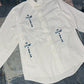 $AINT OF ALL $AINT$ REWORKED WHITE BUTTON DOWN | BLUE JEAN