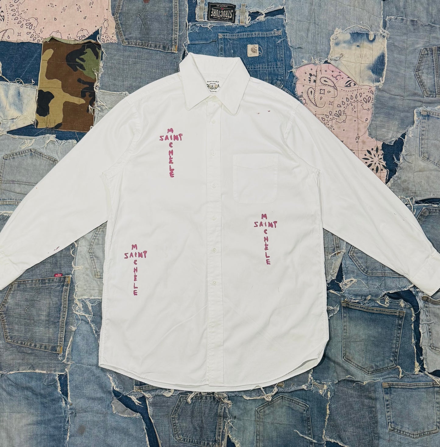 $AINT OF ALL $AINT$ REWORKED WHITE BUTTON DOWN | OLD MAUVE