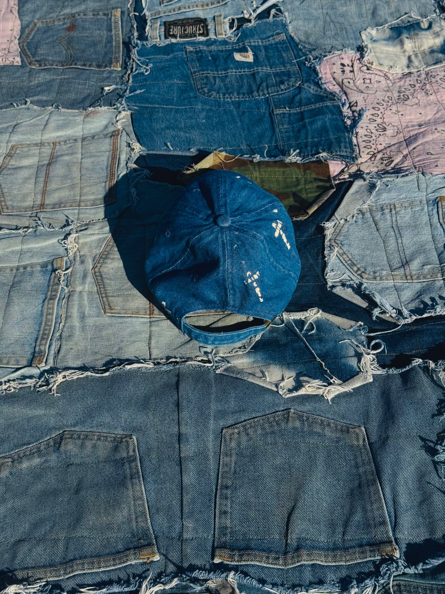 MONOGRAM CROSS LOGO TRUCKER | MEDIUM WASH DENIM