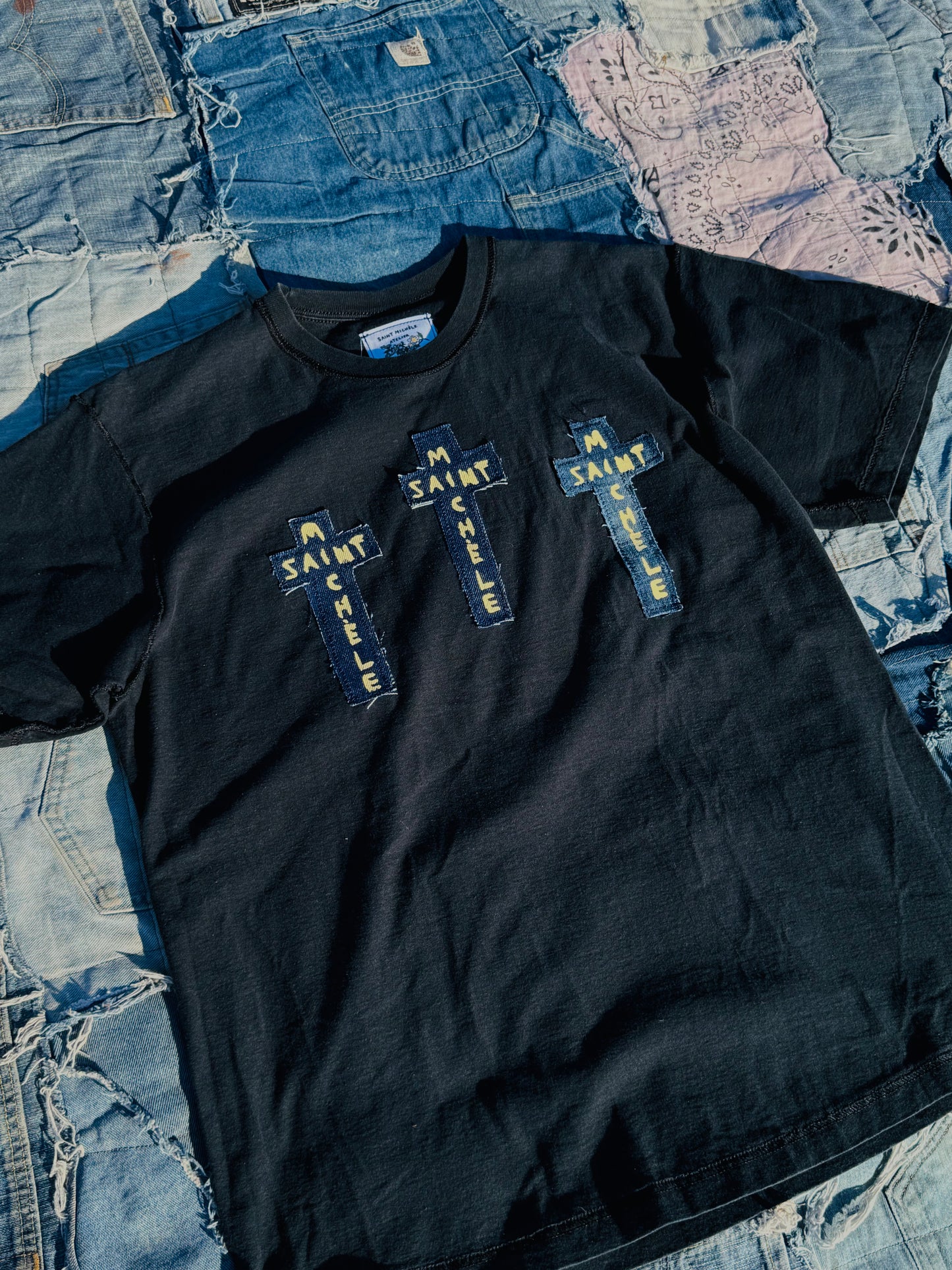 THE REWORKED TRINITY TEE | VINTAGE BLACK
