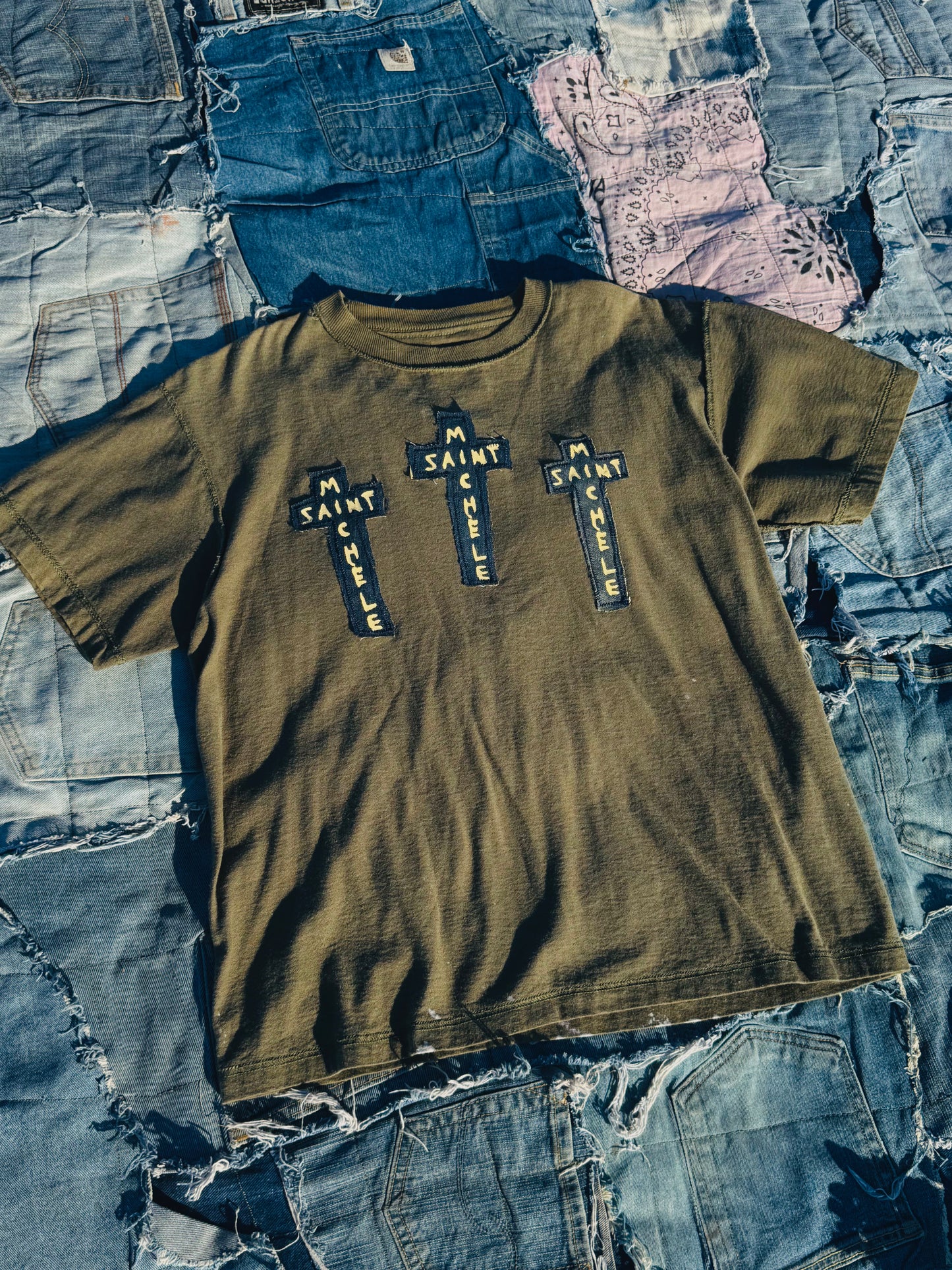 THE REWORKED TRINITY TEE | WORN MILITARY GREEN