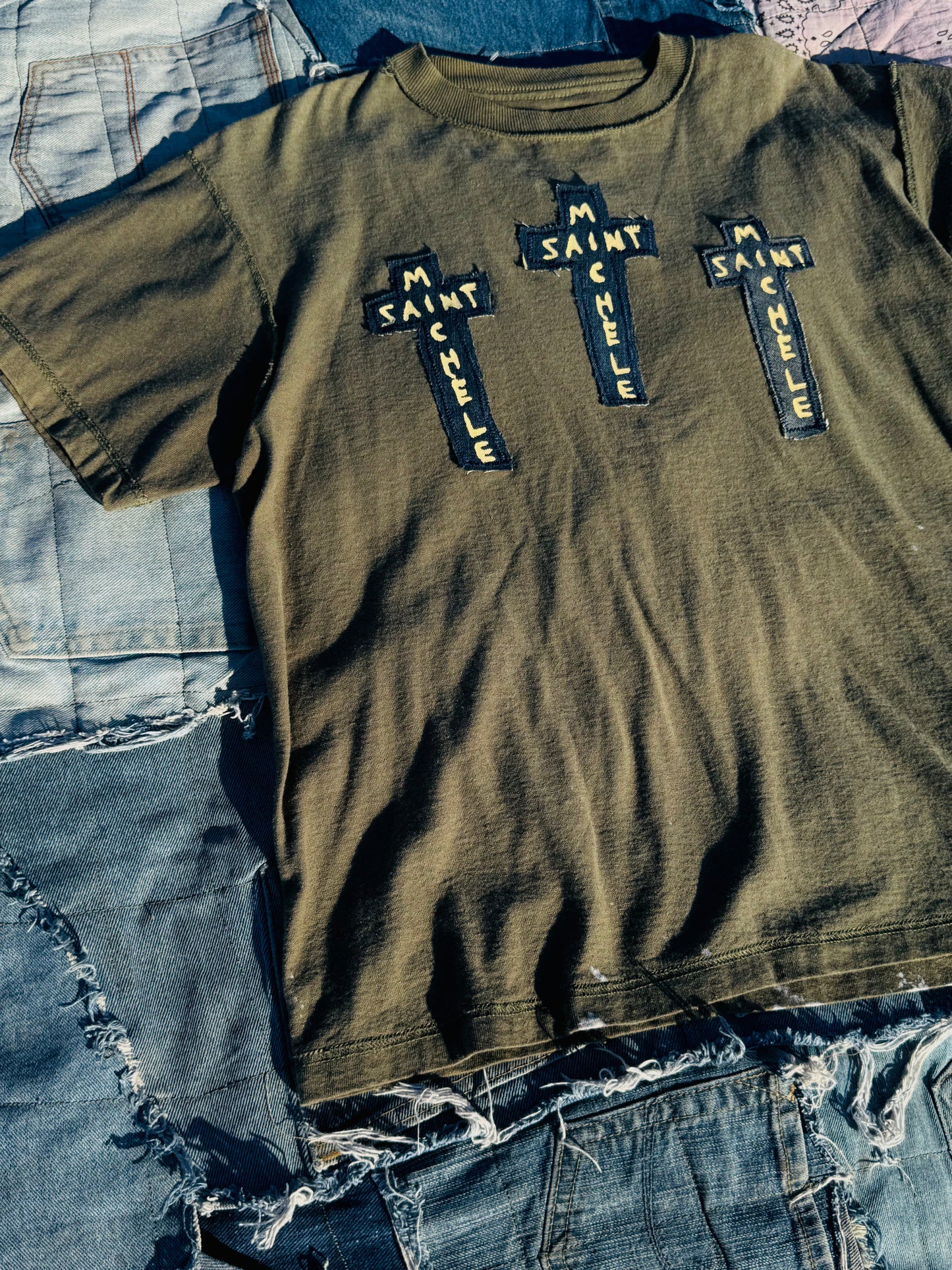 THE REWORKED TRINITY TEE | WORN MILITARY GREEN