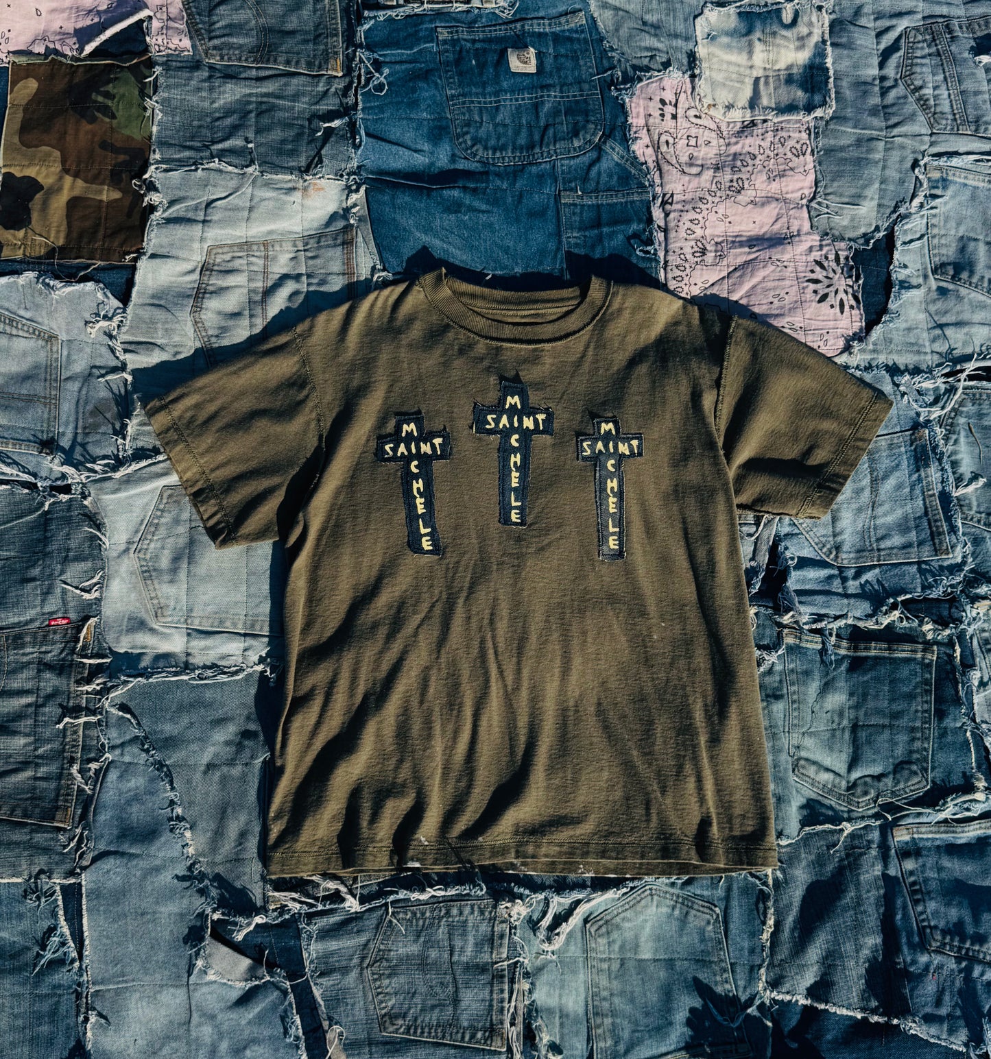 THE REWORKED TRINITY TEE | WORN MILITARY GREEN